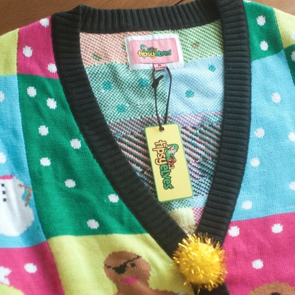 NWT Tipsy Elves Ugly Holiday Cardigan Sweater - Picture 2 of 10